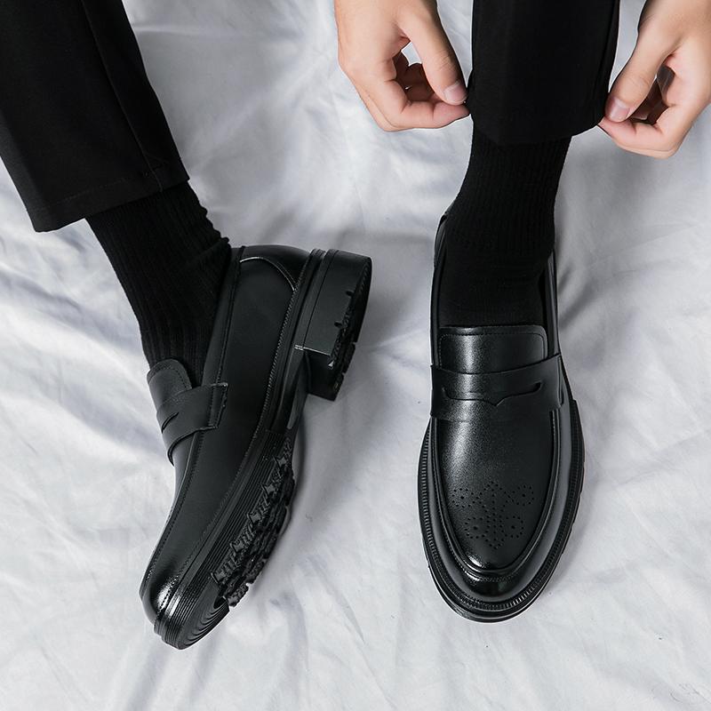 Модная мужская ретро формальная обувь Черная Коричневая Деловая Повседневная Обувь с резным узором на одном футе Английские лоферы Джентльменская социальная обувь Размер 38-46 Мужская обувь
