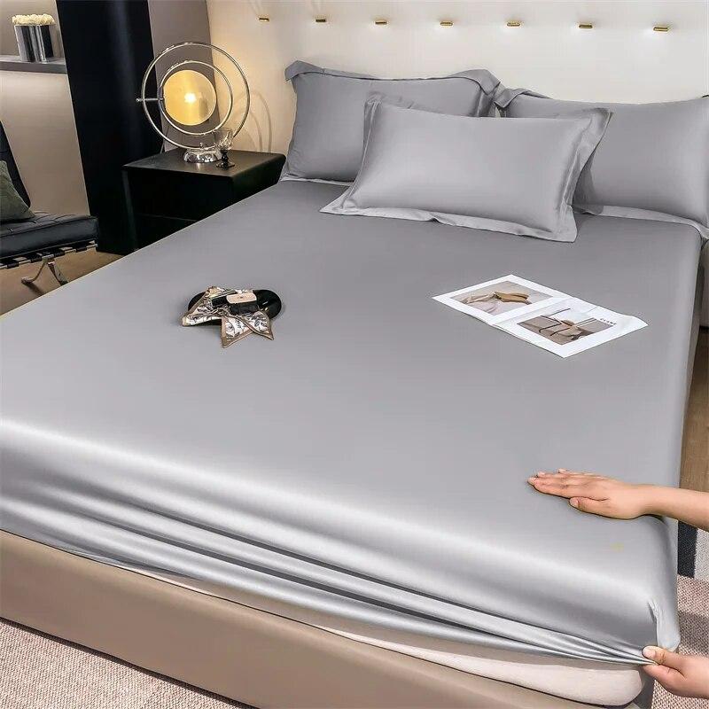 Набор из 3 шт., 100% бамбуковый чехол для матраса, наматрасник с наволочкой, охлаждающая простыня, 1000 нитей, противоскользящая простыня