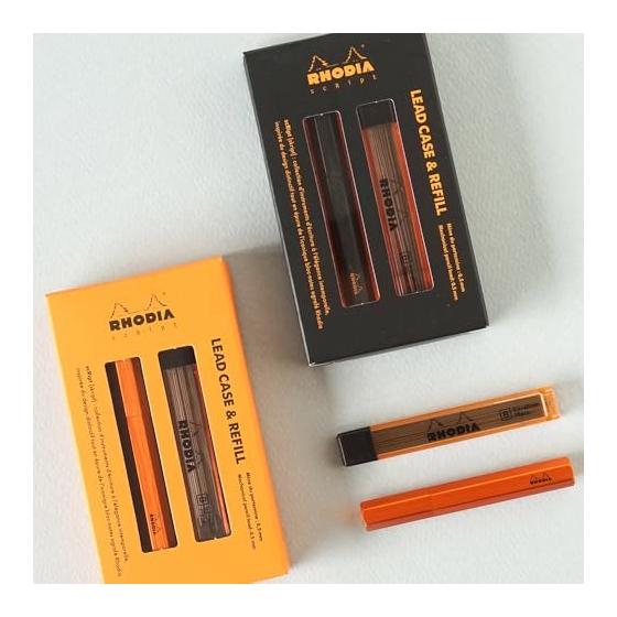 Набор стержней для механического карандаша Rhodia Script, 0,5 мм, Алюминиевый корпус, Анодированное покрытие, Оранжевый (cf9357) - Минималистичный дизайн, Элегантный, Компактный,