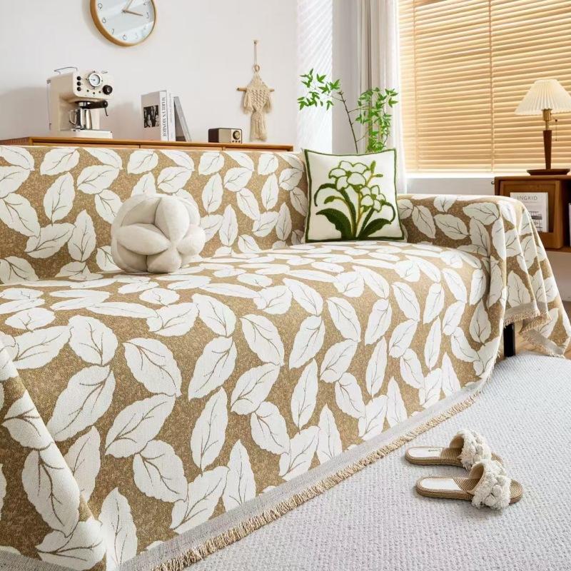 Modern Cottage Style Chenille Sofa Cover Full Coverage Slipcouch