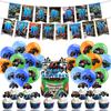 34Pcs Monster Truck Birthday Party Supplies Include Banner Cake Topper Balloon