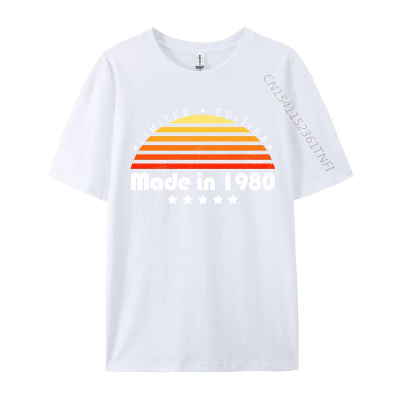 Made In 1980 Vintage 39th Birthday Limited Edition Printing Cotton Fabric T Shirt For Unisex Fitness Tight Tshirt Slim Fit