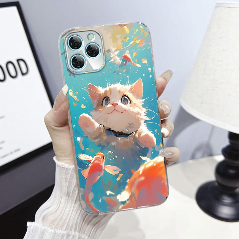 For Blackview A95 A100 A200 Pro A85 Case Protective Cover For Blackview A80S Marble Clear Soft Silicone Phone Case Cat Fundas