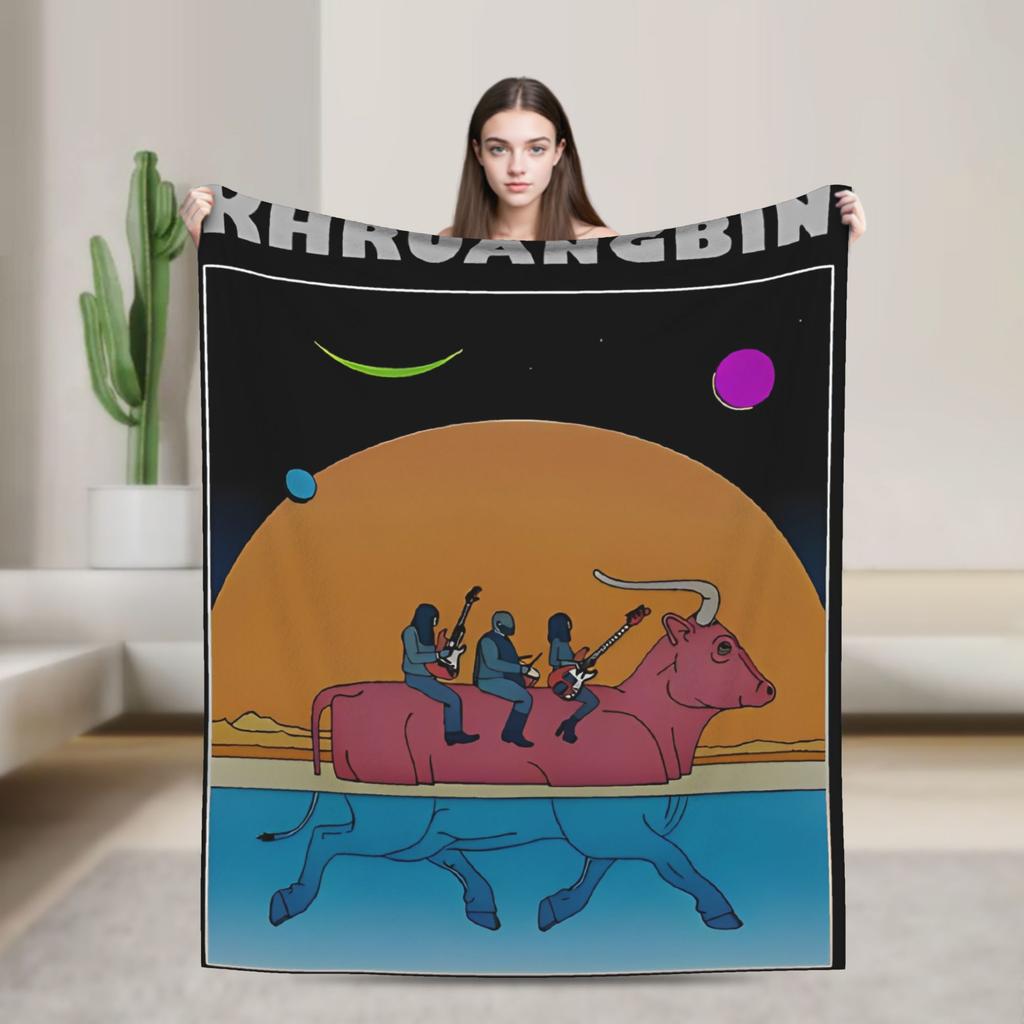 Khruangbin Abstract Mode Flannel Fashion Blanket Rock Band Funny Throw Fashion Blanket for Bedspreads 125*100cm Super Soft