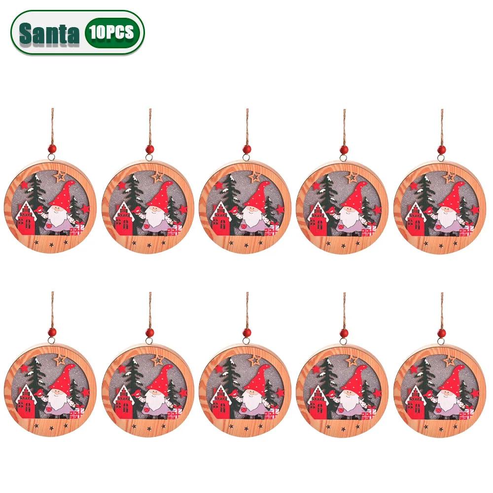 Christmas Decoration LED Illuminated Christmas Tree Hanging Santa Claus Snowman Deer Night Lights Christmas Decoration Hanging