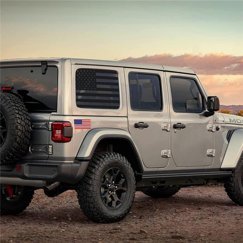 Матовая черная наклейка на заднее окно с американским флагом для Wrangler Jl 4-дверный 2018-2022
