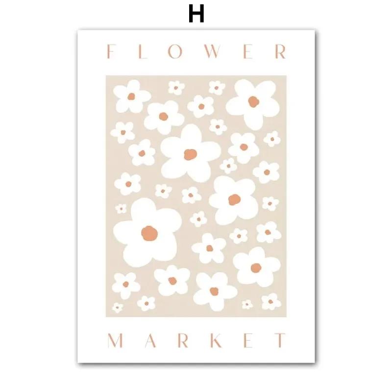 Nordic Simple Wall Art Abstract Colorful Flower Bohemian Canvas Poster Printing Home Bedroom Living Room Decoration Gifts