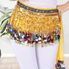Belly Dance Skirt Sequin Tassel Waist Scarf Exotic Style Tie Up Adjustable Thin Skirt See-through Lace Stage Performance Cosplay Mini Skirt Apron Wrap