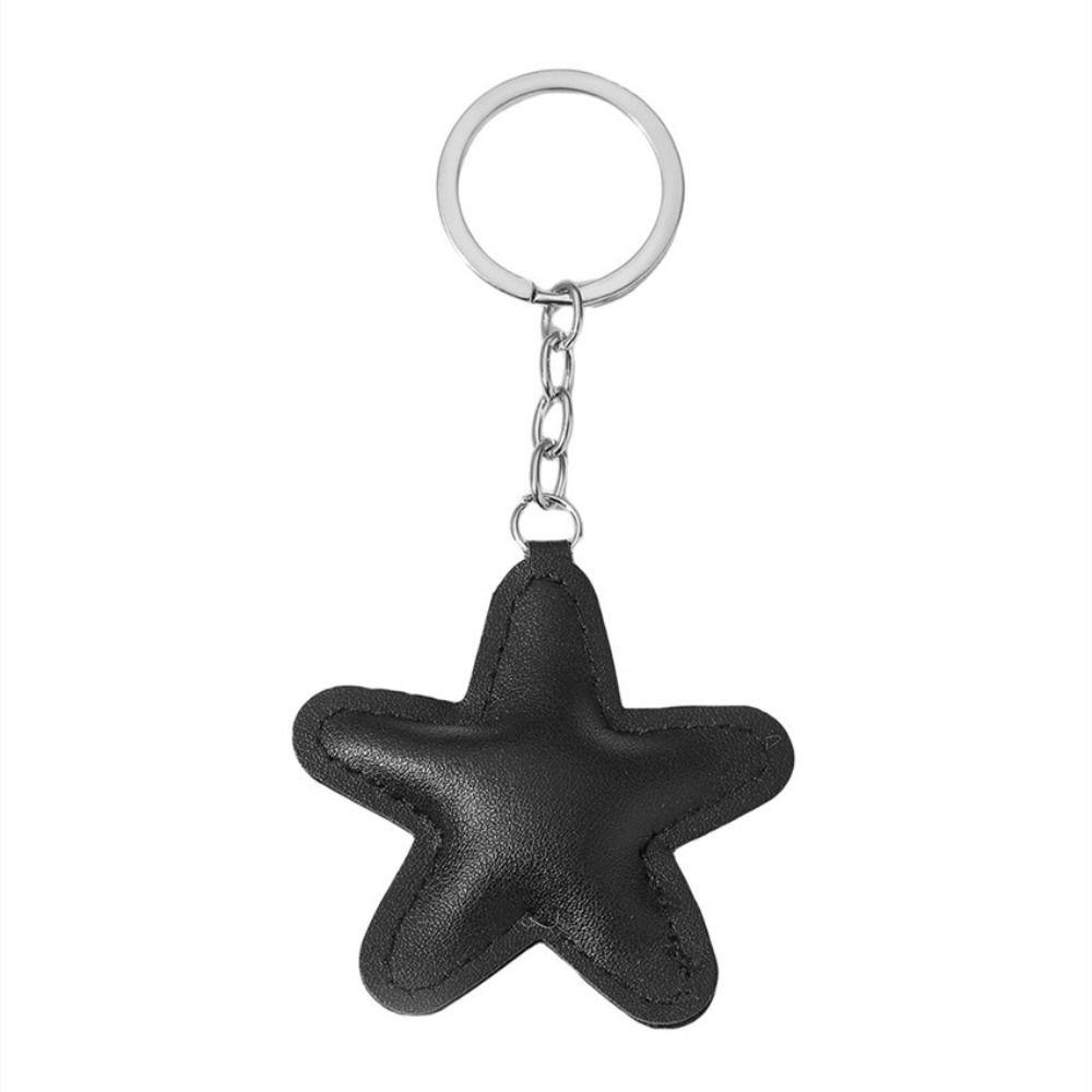 Fashion Leather Keyring Car Key Holder Colorful Pendant Charm Star Shape Keychain Gift