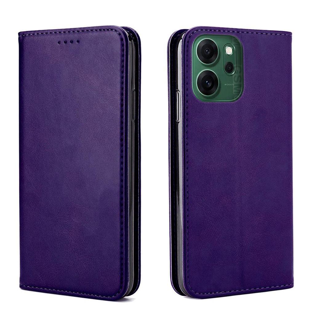 Премиальный чехол-кошелек из ПУ кожи для OPPO Reno14 F 5G с магнитной застежкой и подставкой