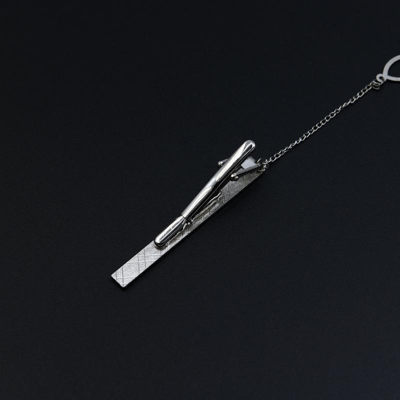 Мужской серебряный формальный зажим для галстука - элегантный и профессиональный дизайн