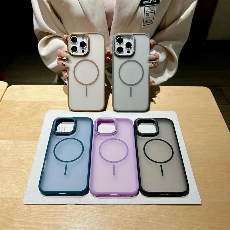 Роскошный матовый чехол Magsafe для iPhone 16E 14 15 16 Plus 11 12 13 16 pro max Жесткий магнитный противоударный чехол для беспроводной зарядки