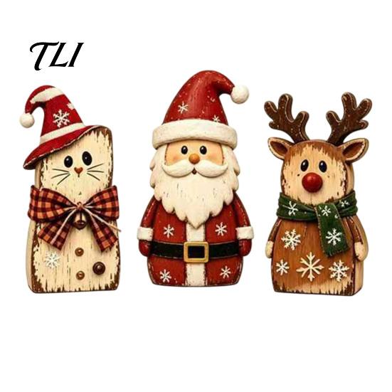 Whimsical Witch Hat Cat Figurines 3Pcs Rustic Wooden Halloween Tabletop Decor, Farmhouse Black Figurine Moon Star Pumpkin Art with Hat,