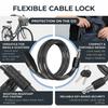 Bicycle Cable Lock Alloy Steel Anti Theft Coiled Bike Lock Rust-proof Security for Electric Bikes Scooters Commuters 60cm 4