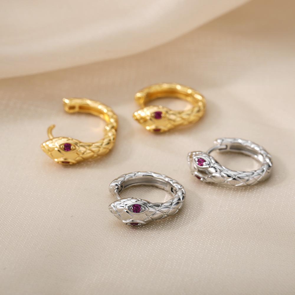 Серьги-кольца со змеями из циркона для женщин, готические серьги медного цвета, тренд 2024, пирсинг, серьги, подарки с цирконом, pendientes