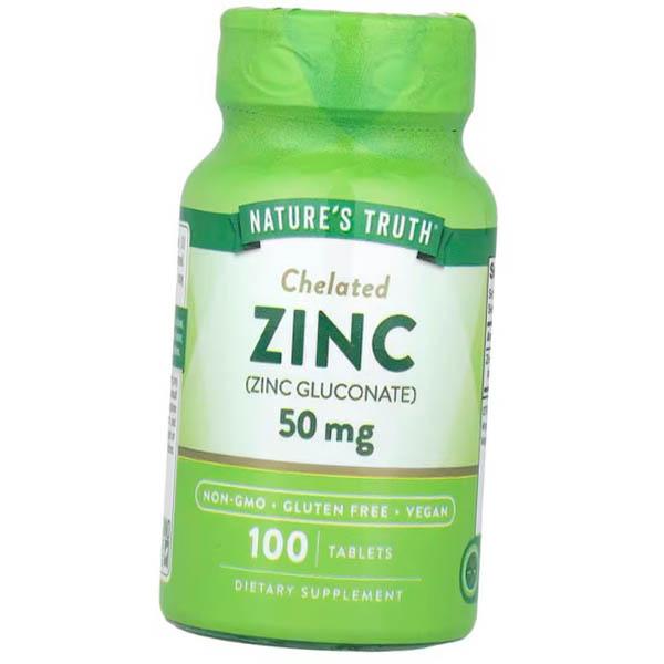 Хелат Цинка, Chelated Zinc 50, Nature's Truth 100таб (36509014)