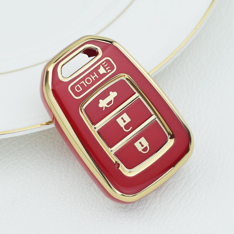 4 Button Soft TPU Car Key Cover Case FOB Shell for Honda Accord 2016 2017 Civic 2016 2017 2018 2019 Remote Keyless Bag Protector Accessories