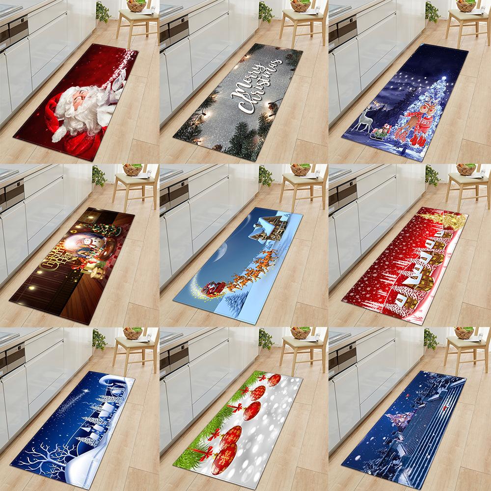 Christmas Porch Entrance Mat Kitchen Absorbent Strip Bathroom Non-Slip Mat Bedroom Living Room Carpet Floor Mat