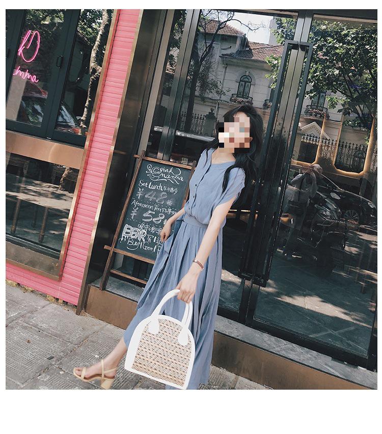 Summer 2023 Women's Korean Style Chiffon Over-the-Knee Fairy French Dress