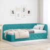 Corner Bed Frame Turquoise 100 x 200 cm Velvet