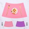 Fan-shaped round table Western placemat, leather PVC tablemat, waterproof heat-insulating pad, placemat, two-tone tableware, light luxury style