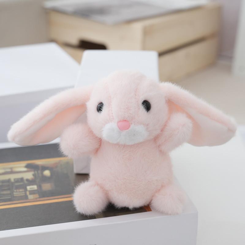 Adorable Rabbit Realistic Plush Keychain With Soft Pp Cotton Stuffing Cute Keyring Toy Perfect For Couples And Car Bags