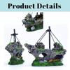 Fish Tank Decoration, Resin Shipwreck Fish Tank Decoration, Large Shipwreck Aquarium Decoration, Betta Fish Tank Accessories, Shipwreck Fish Hideout