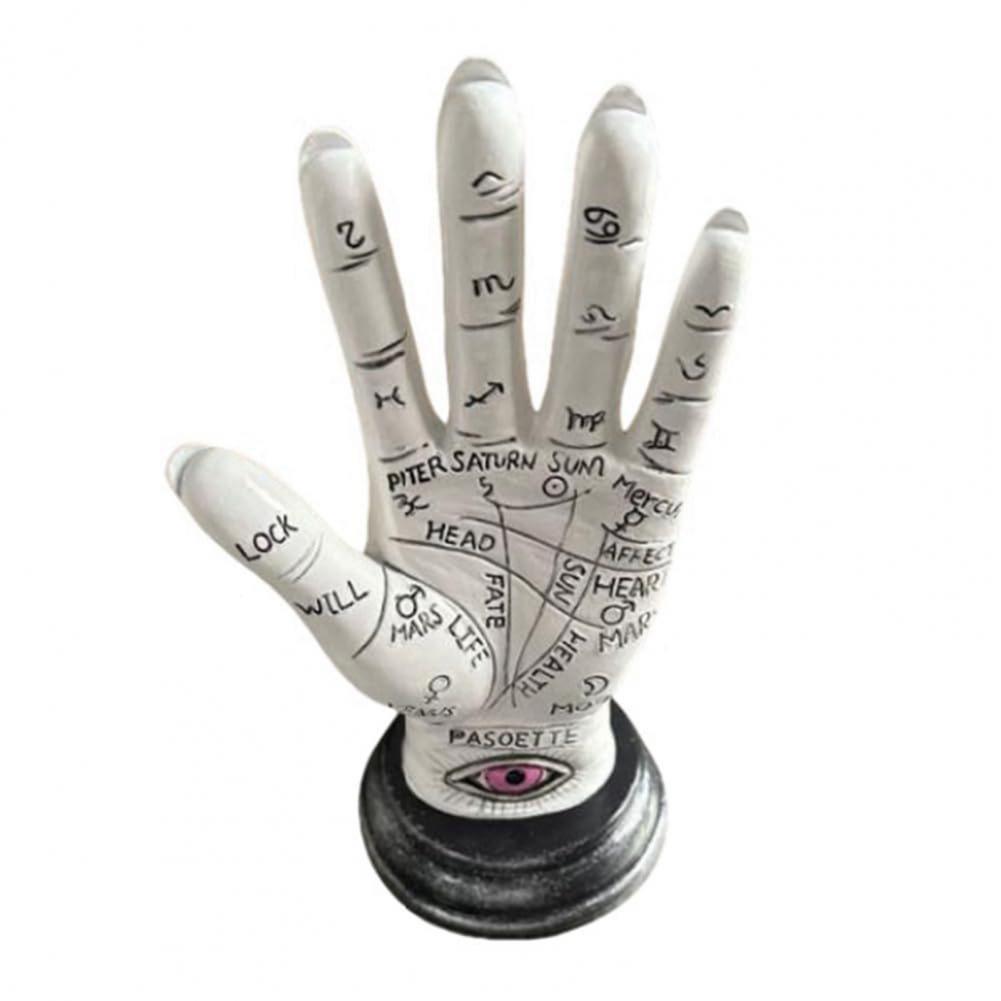 Decorative Hand Statue Resin Hand Sculpture Modern Palmistry Hand Resin Figurine Sculpture for Home Office Decor