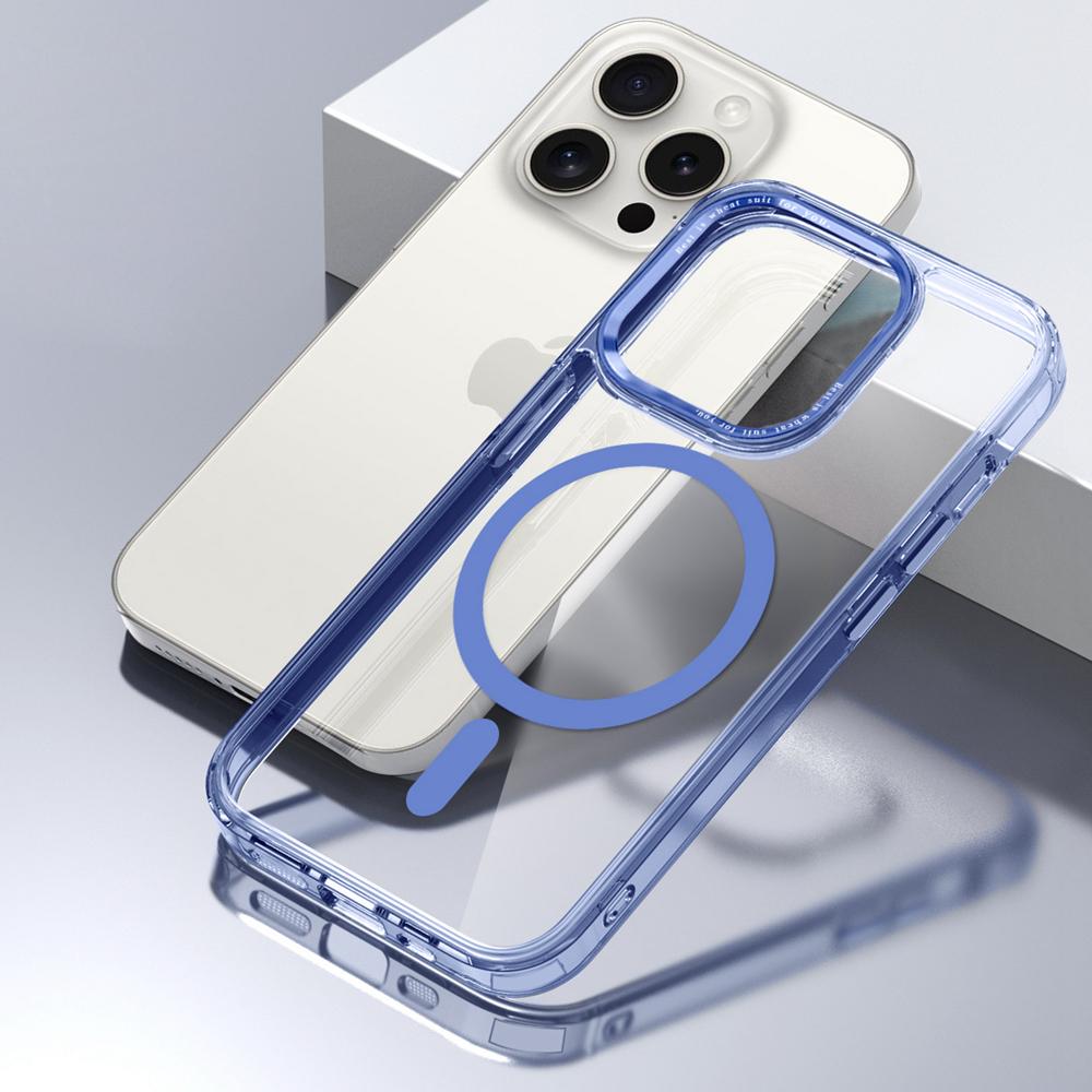 KEYSION Прозрачный чехол MagSafe для iPhone 15 14 Pro Max Прозрачный магнитный чехол для беспроводной зарядки iPhone 13 Pro Max