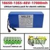 MELZ New 18650 13S5P 48V 17Ah 18650 3400mah 13S5P Lithium-ion Battery Pack with Built-in 30A BMS+54.6V2A Charger