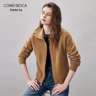 Женский толстый кардиган на молнии Komongboka из 100% шерсти
