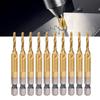 10Pcs Hex Shank Screw Tap M3?Drill 2.5 Coated Composite Spiral Flute Tap Accessory