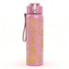 1PC Vintage Paper Old Script Texture 750ml Color Plastic Sports Water Bottle Leakproof Flip Straw Lid Suitable for Sports Office Home Use