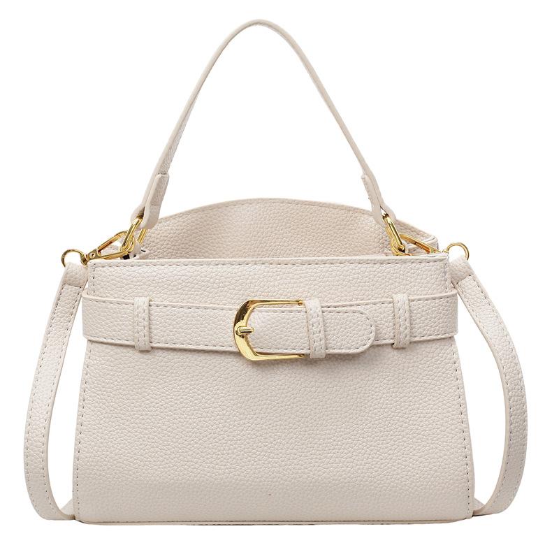 Премиальная маленькая квадратная сумка с узором личи для женщин, новая летняя модная сумка на плечо 2025 года, сумка-тоут в иностранном стиле с ремешком и пряжкой