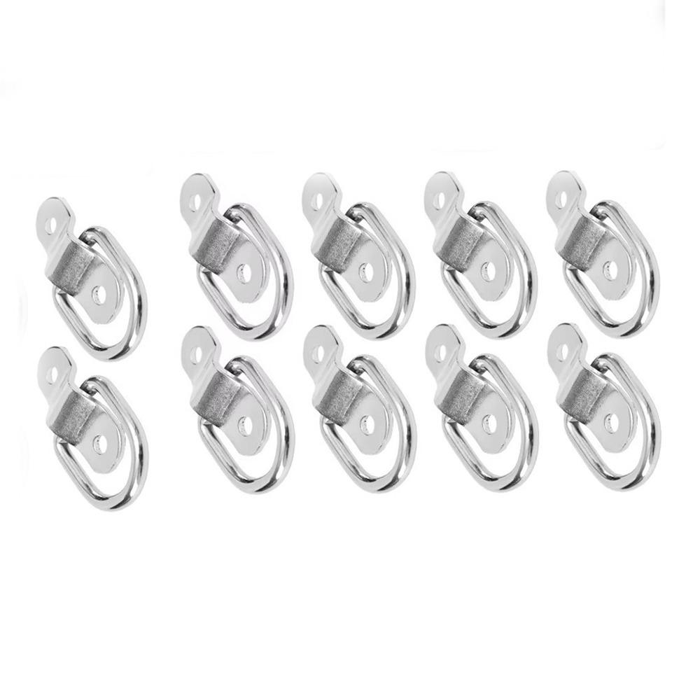 10Pcs Heavy Duty Cargo Tie Down Ring Universal Fit Fastener Ring Trailer Pull Hook  Van Mount