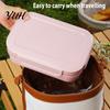 Multi Grid Lunch Box Microwave Safe with Utensils, Compartment Bento for Adults, Meal Prep Portable Food Container Leak-Proof Lid, Work School