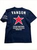 Red Star and VANSON LEATHERS Motorcycle Pattern Casual Round Neck Cotton Men's and Women's Summer Short Sleeves T Shirt