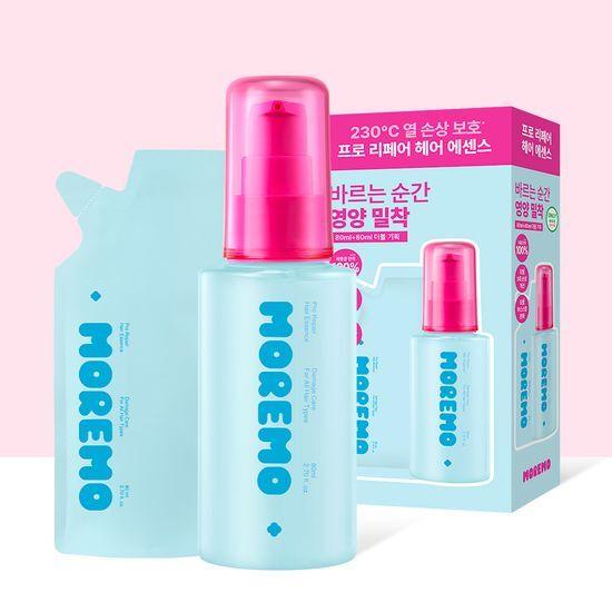 MOREMO НОВАЯ профессиональная восстанавливающая эссенция для волос 80 мл, специальная (+80 мл сменный пакет)