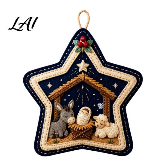 Festive Wall Fireplace Decoration Felt Christmas Pendant Decorative Hanging Ornament for Holiday Indoor Outdoor Xmas Tree Decor Home Decor,