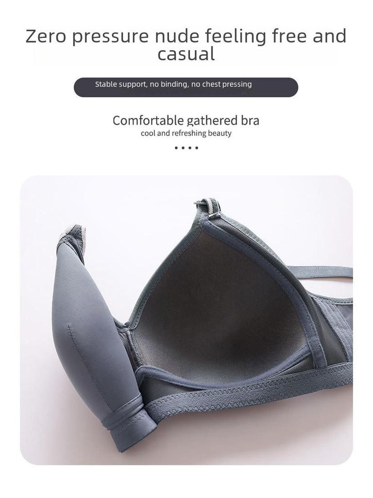 Cross-Border Smooth Push-Up Bra: Non-Magnetic, 3-Row Buckle Design for Middle-Aged & Elderly Moms