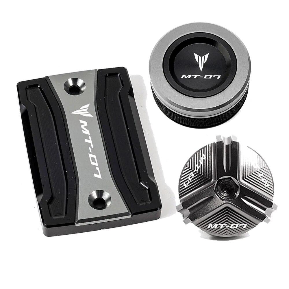 Для Yamaha MT07 TRACER MT-07 2014-2022 крышка цилиндра мотоцикла передняя и задняя крышка бачка тормозной жидкости, крышка маслозаливной горловины