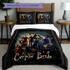 3pcs Duvet Cover Set (1*Duvet Cover + 2*Pillowcase, Without Core), Corpse Bride Print Bedding Set, Bedroom Decor, All‑Season, Birthday Gift