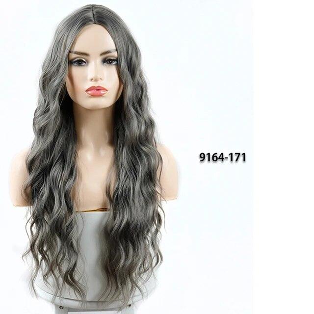 Синтетический длинный оранжевый парик с золотыми медовыми волнами и яркими пятнами, парик для косплея, женский термостойкий средний парик