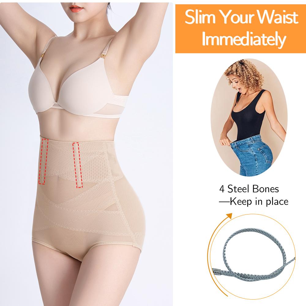 Женское корректирующее белье, тренажер для талии, формирователь тела, двойные трусики с контролем живота, бесшовное нижнее белье с высокой талией для похудения, корректирующие трусики, трусы с поясом