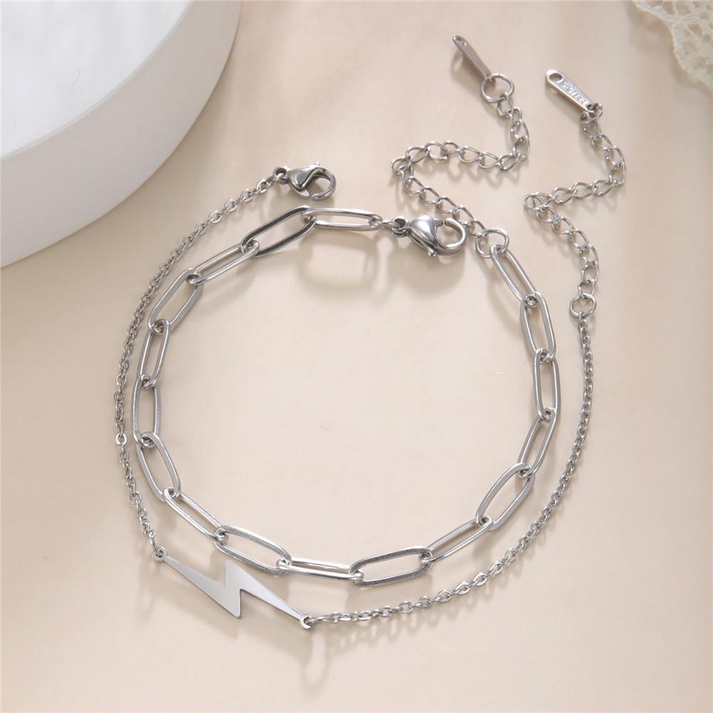 Cazador Gold Color Lightning Charm Bracelets for Women Stainless Steel Wax Rope Bracelet Jewelry Birthday Gifts 2026 Trendy