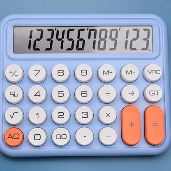 Механический калькулятор 12-значный с большим ЖК-дисплеем Удобный точный калькулятор с большой круглой кнопкой