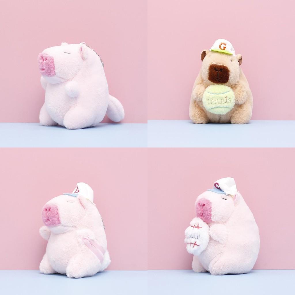 Plush Capybara Toy Keychain Cartoon Stuffed Doll Decoration Pendant Gift Cute