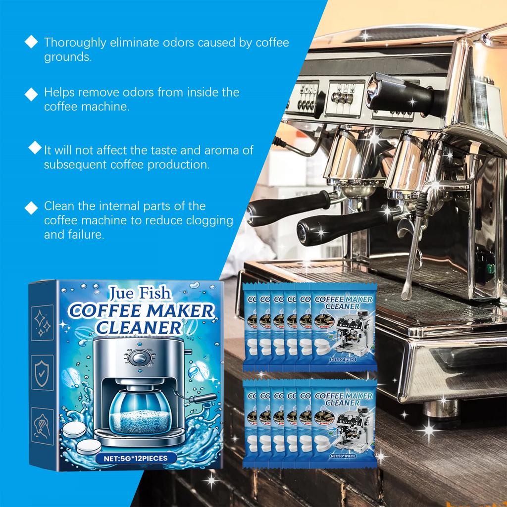 12 штук/коробка Таблетки для чистки кофемашины Таблетки для удаления накипи Быстро растворяются для удаления пятен Уход за фильтром