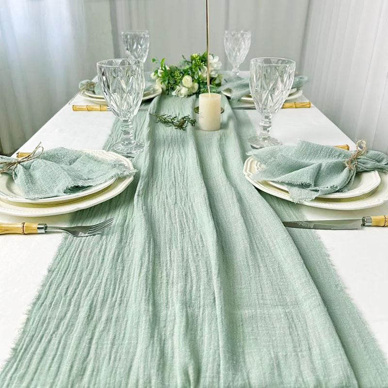 Рождественские дорожки для стола деревенская хлопковая марля обеденная мешковина ретро текстура репейника винтажные свадебные принадлежности льняные украшения для дома