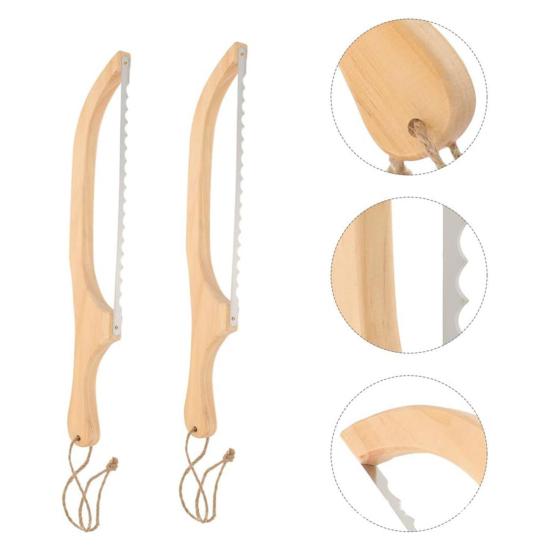 Bread Cutter Sourdough Bread Bow Slicer Serrated Bagel Cutter Baking Baguette Cake Cutter Wooden Bread Cutting Saw